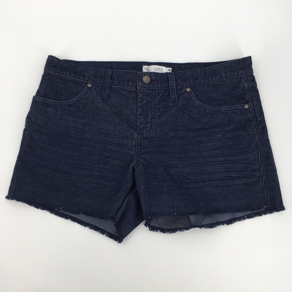 Carve Designs Corduroy Raw Hem Shorts Womens 8 Blue Boho Coastal Outdoor Retro